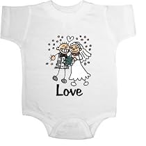 Bride and Groom Love Cartoon T-Shirt Baby Ultrasoft Onesie