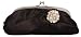 Satin Bag with Flower Shaped Rhinestone Evening Bag - (Elizabeth)