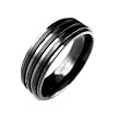 Stainless Steel Black Ring - Size: 8-11
