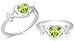 Heart Cut Peridot Ring Sterling Silver