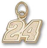 Jeff Gordon Small Driver Number 24 5/16 Charm - 14KT Gold Jewelry