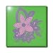 Pink Hawaiian Flower On A Green Background - 6 Inch Ceramic Tile