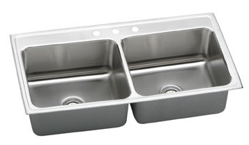 Elkay DLR4322100 Lustertone Deep Bowl Double Basin Kitchen Sink