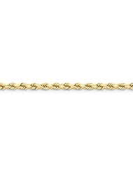 14k Yellow Gold 9.00 Inches 5.00mm Wide D/C Rope Chain with Lobster Clasp Anklet. Weight: 15.28 Grams - 30 Day Money Back Guarantee