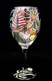 Caribbean Excitement Design - Hand Painted - Grande Wine - 16 oz..