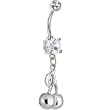 Crystalline Double Gem Cherry Belly Ring