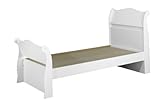 IMAGE OF Nexera Dixie Twin Size Sleigh Bed, White Lacquer & Laminate, 43.125
