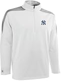 New York Yankees White Succeed 1/4 Zip Fleece Pullover