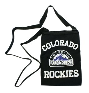 Colorado Rockies Game Day Pouch Quality Screen Printed Team Graphics Zipper Closure Nylon Strap