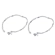 Ankle Bracelets Silver Jewelry Pair 10.25 Inches