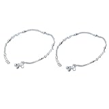 Ankle Bracelets Silver Jewelry Pair 10.25 Inches