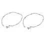 Ankle Bracelets Silver Jewelry Pair 10.25 Inches