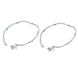 Ankle Bracelets Silver Jewelry Pair 10.25 Inches