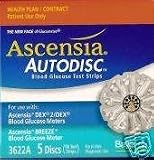New Ascensia Autodisc Blood Glucose Test Strips, 50 Strips for Use with Ascensia Dex, 2/dex, and Breeze Meters