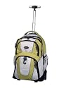 Laptop Trolley Rucksack SERVANT, Nylon, Grün, Grau, Schmutzcover für Rollen, Reißverschluss- und Einsteckfächer, Laptopfach, Fronttasche, Fach mit Vliesfütterung für Brille oder Handy