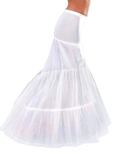 EnjoyBuys 3 Hoops White Petticoats Underskirt Slip Mermaid Fishtail For Wedding Dress