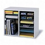 Literature Organizer,Adjust,12-Cmptmnt,19-1/2'x12'x16',GY
