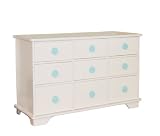 Berg Oslo 9 Drawer Dresser White/Aqua