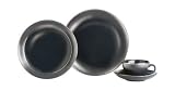 Thomas O'Brien Tiago Matte Charcoal 5 Piece Fine Porcelain Dinnerware Set