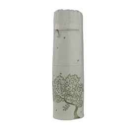 Gaiam Tree Of Life Yoga Mat Bag/Sac Pour Tapis De Yoga-Arbre De Vie (Embroidered Cream With Green Stitching)