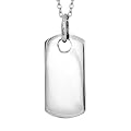 Toucan of Scotland Sterling Silver Dog Tag Pendant - 20mm x 10mm with 18 inch curb chain and supplied in our quality gift box.