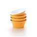 Rachael Ray Dinnerware Round and Square 4-Piece Stoneware Cereal Bowl Set, Yellow