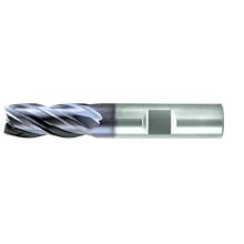 Niagara Cutter STS430 Stabilizer Carbide End Mill, Anti-Vibration for Steel & Cast Iron, AlCrN Coated, 4 Flutes, Square End
