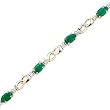 14K Yellow/White Gold 0.02 ct. Diamond and 3 ct. Emerald Bracelet
