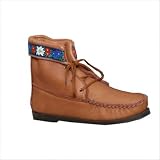 Women's Deerskin Princess Boots in Saddle / Flower Garden