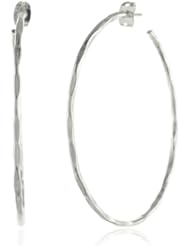 Argento Vivo Silver-Tone Large Wavy Hoop Earrings