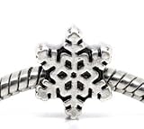 ONE Snow Flake Silver Bead Spacer Fits Pandora Chamilia Troll Style Bracelet