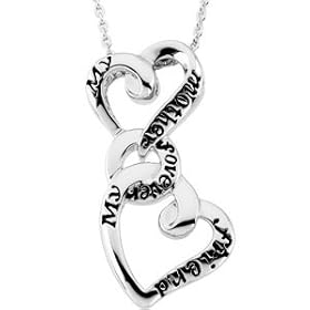 Sterling Silver My Mother Forever My Friend Pendant with Ster Chain (Reversible)