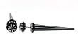 Fake Acrylic Taper - Black and White Stripes - 16g Wire Stud - 2 Gauge - 43.75mm Length - Sold as a Pair