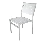 Recycled Earth-Friendly European Outdoor Dining Chair - White with White Frame