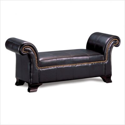 Welches Leather Bench in Black