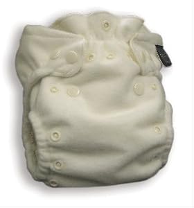 Organic Diaper and Cover In-One, One-Size Fits 7-35 lbs. Fitted - Cotton Fleece and Bamboo Fleece