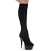 ES609-LYCRA 6 inch Pointed Stiletto Lycra Knee High Boot Women's Size Shoe