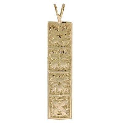 Hawaiian Heritage Jewelry 14k Hawaiian Vertical Quilt Pendant