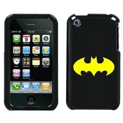  APPLE IPHONE 3G 3GS BATMAN YELLOW BAT ON A BLACK HARD CASE COVER