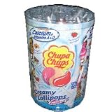 Chupa Chups Creamy Lollipops, Fortified - 100 / Tub