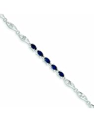 Genuine 14K White Gold White Gold With Diamond And Sapphire Gemstone Bracelet 4 Grams Of Gold 100% Satisfaction Guaranteed.