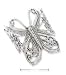 Sterling Silver Large Butterfly Filigree Ring - Size 7.0
