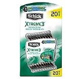 (BONUS PACK - 20 RAZORS) Schick Xtreme 3 Blade Sensitive Razor with Vitamin E & Aloe