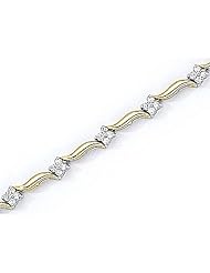 14kt Yellow Gold Lazy "S" Diamond Bracelet 1.00ct TW