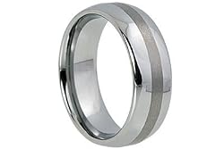 Polished Tungsten Carbide Men's Ring with Satin Center [404]