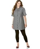 Eyeshadow Plus Size Cotton Button-Front Tunic