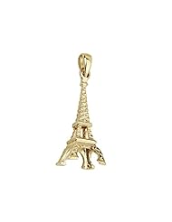 14K Yellow Gold 25mm(H) x 10.1mm(W) Paris Eiffel Tower Charm Pendant