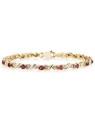 10k Yellow Gold Diamond and Garnet Bracelet
