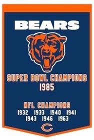 Chicago Bears Super Bowl Champions Wool NFL Banner - NFL Flags/Banners