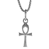 Sterling Silver Small Ankh Cross Pendant, 1/2 in. (13mm)